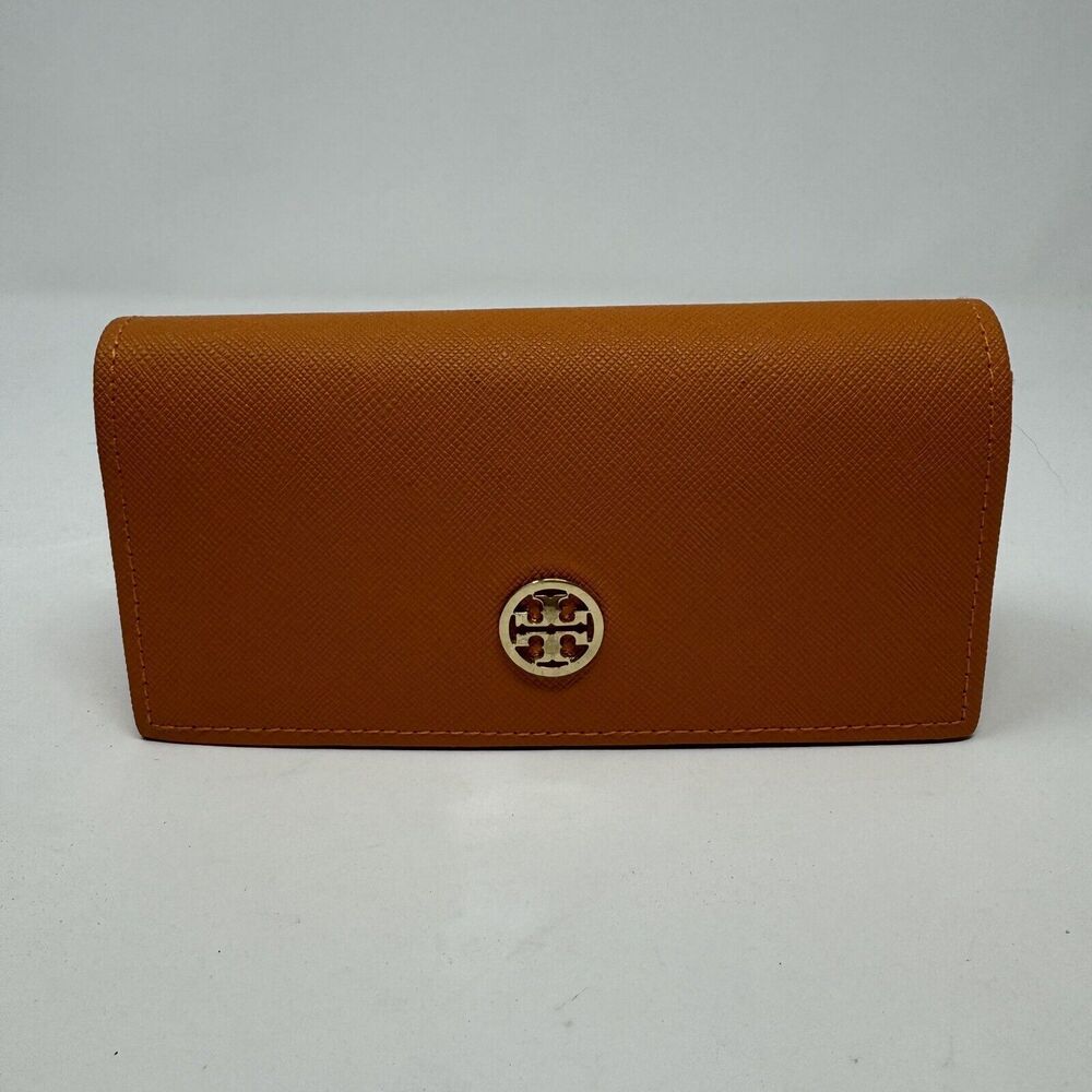 Tory Burch Sunglasses Case Orange Faux Leather Soft Case